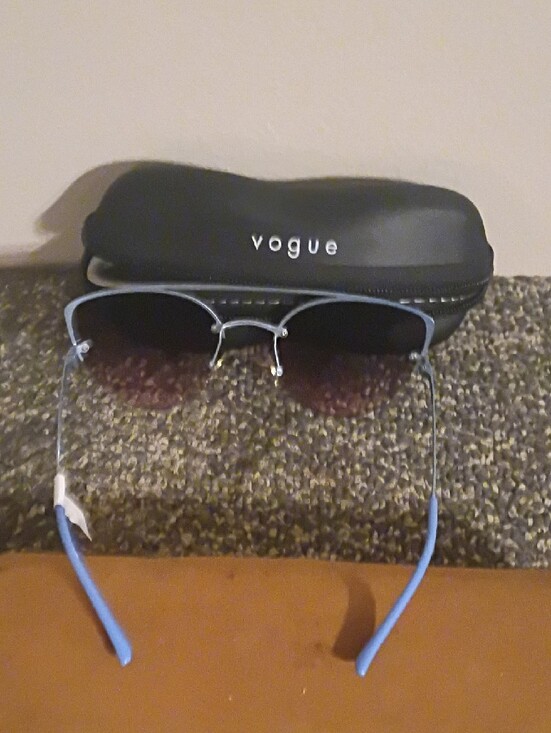 Vogue Blue Frame Sunglasses with Brown Gradient Lenses